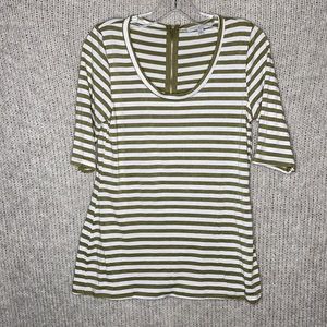 Striped Green Envelope Quarter Sleeve T Shirt S; L